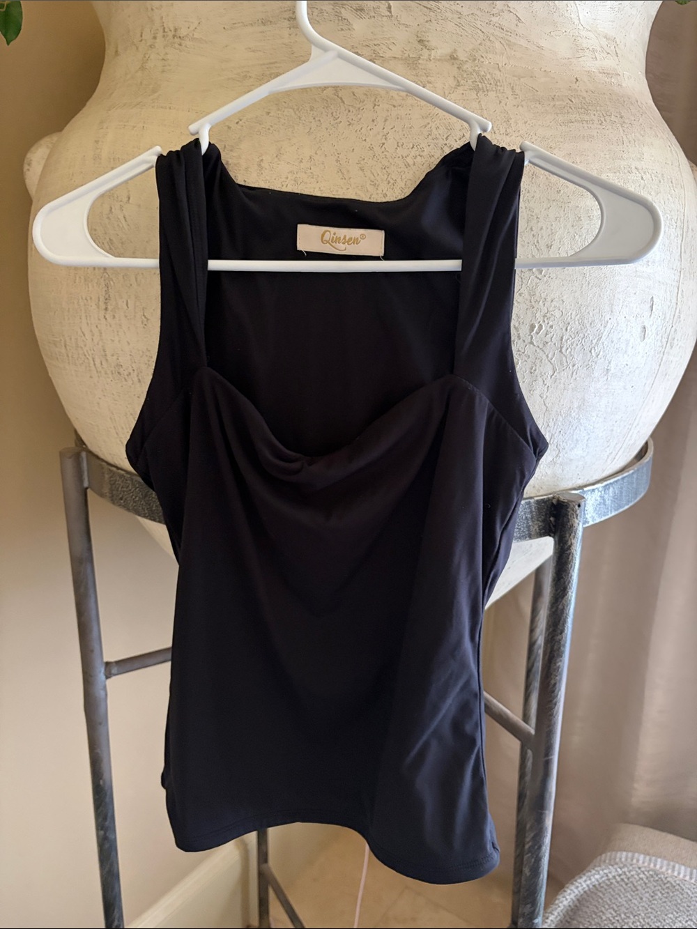 Quince Black Cowl Neck Camisole